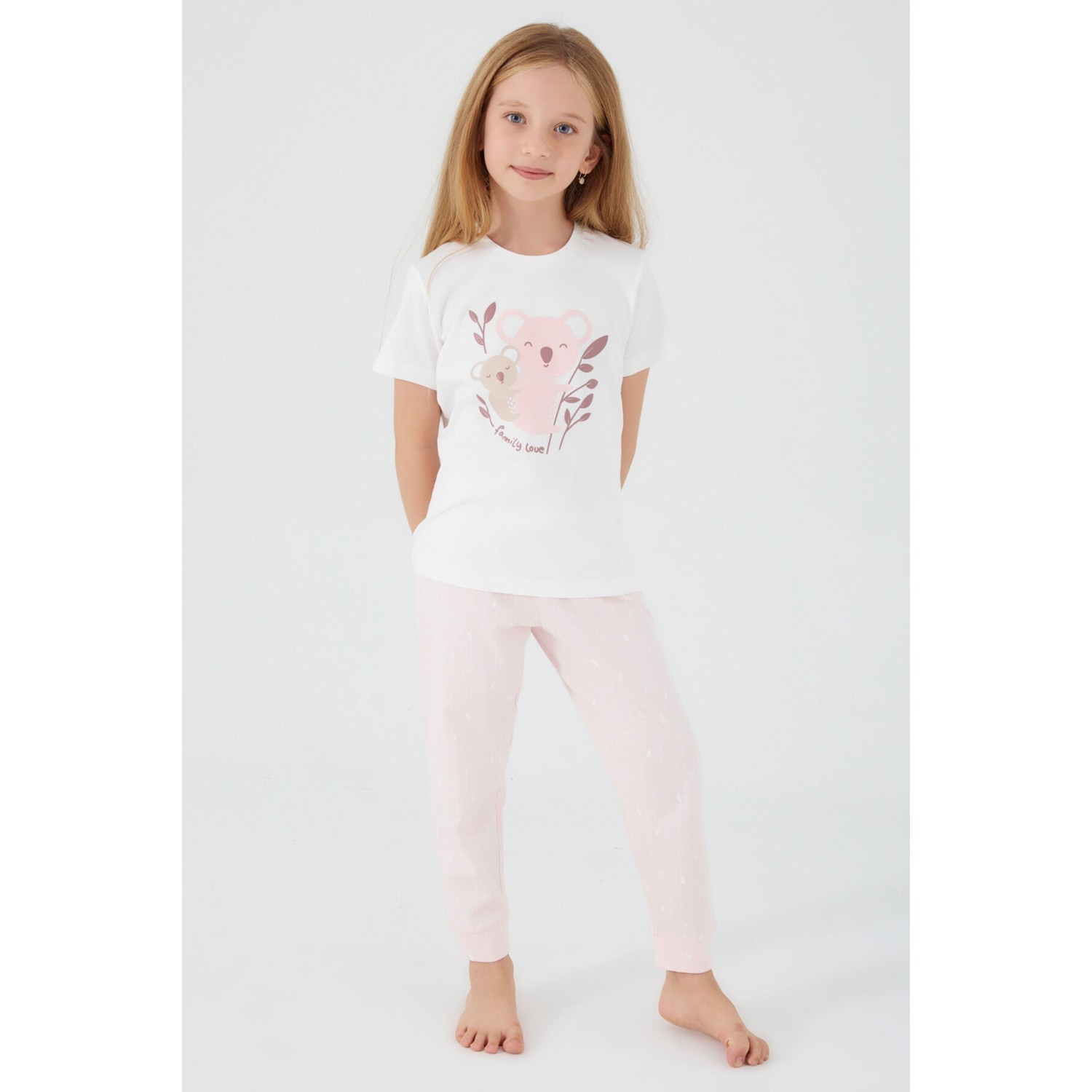 Rolypoly Kız Çocuk Beyaz Pijama Takımı