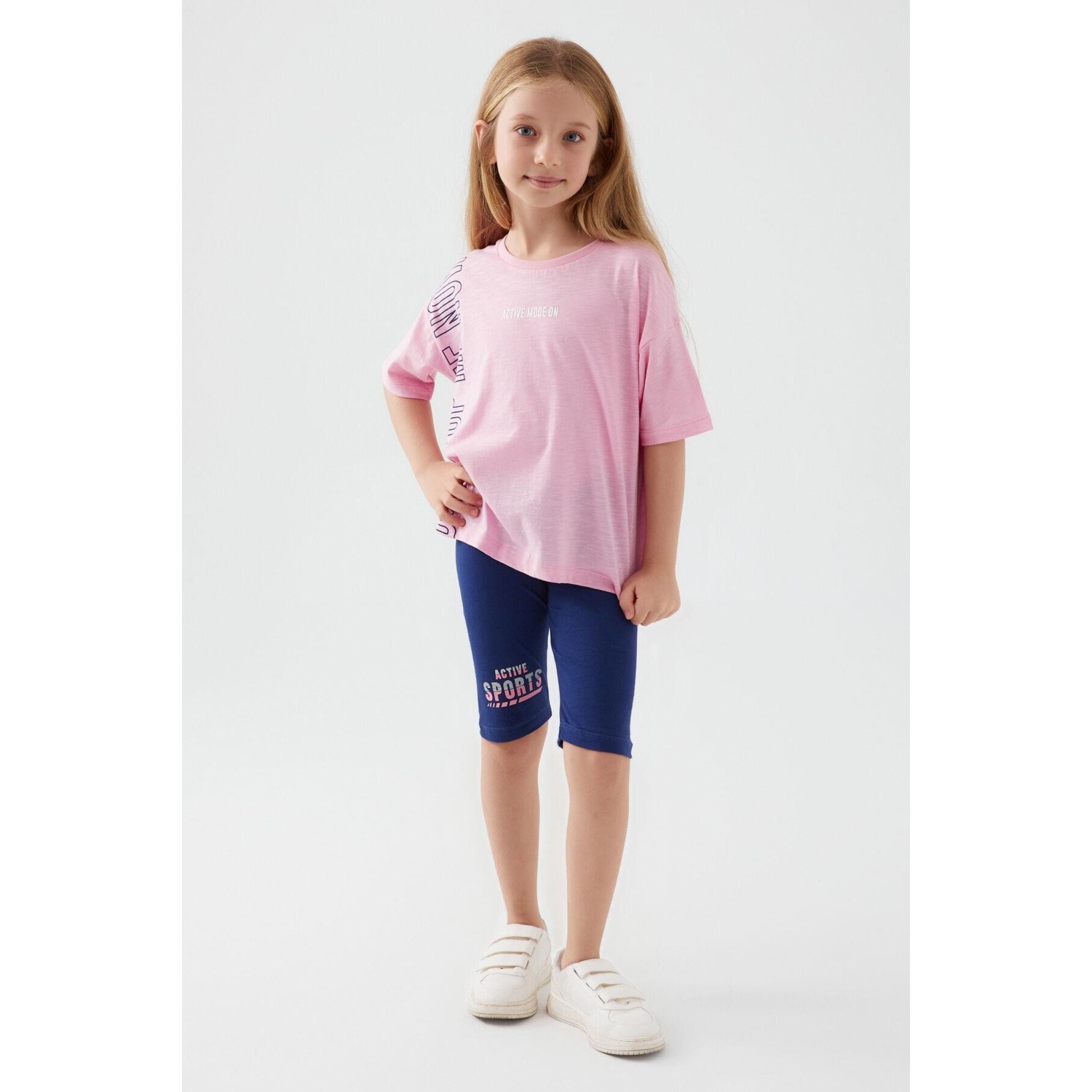 Rolypoly Kız Çocuk Pembe Bermuda Takım