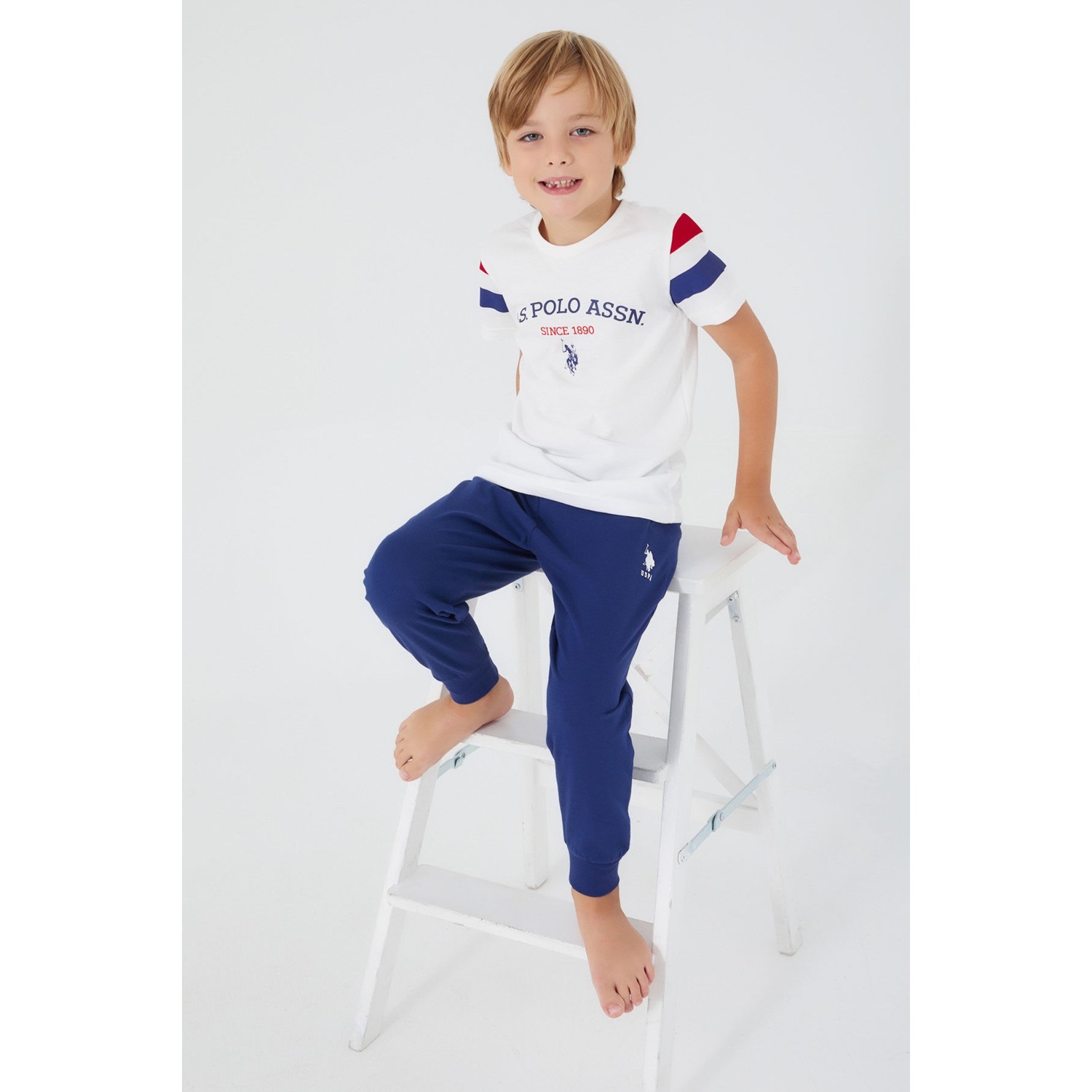 U.S. Polo Assn. Intense Krem Erkek Çocuk Kısa Kol Pijama Takım