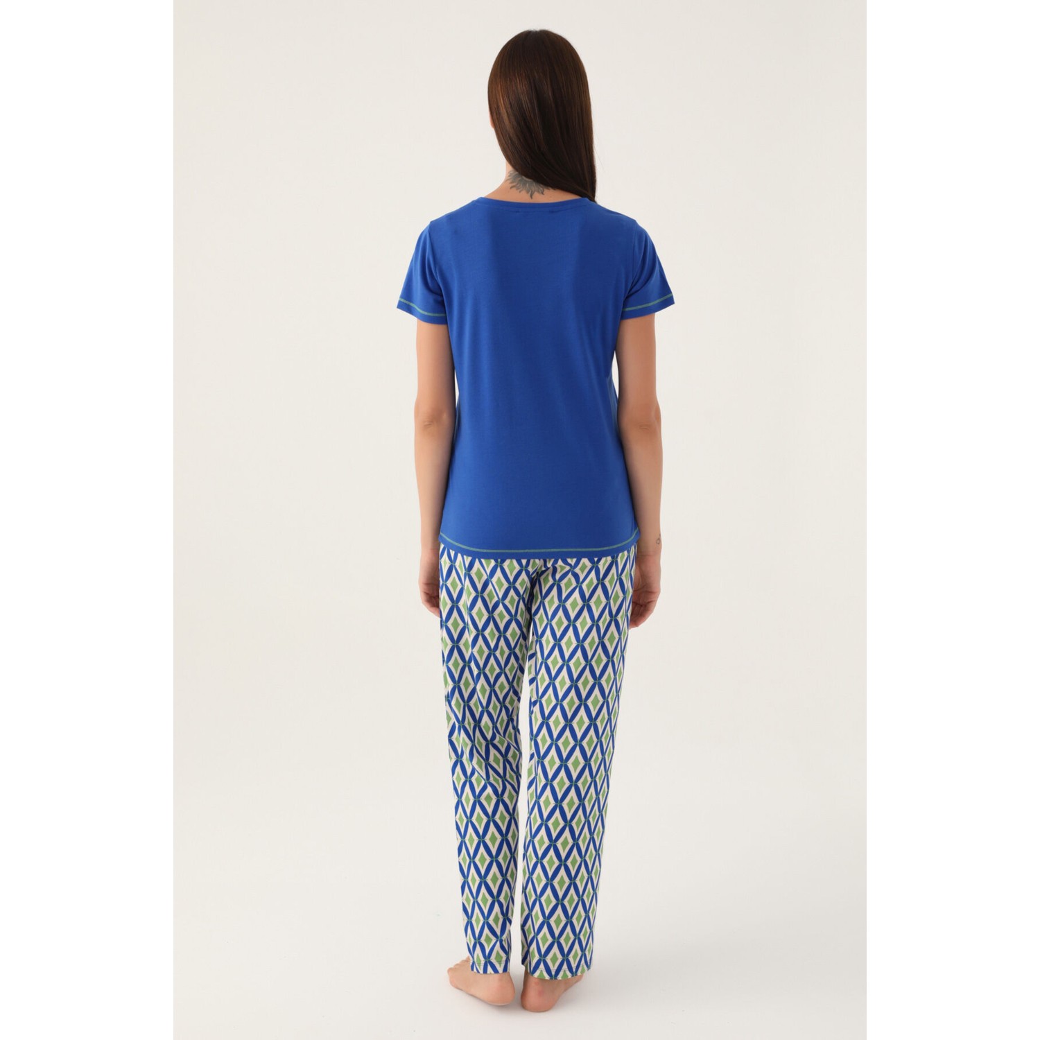 Arnetta Perfection Mavi Kadın Kısa Kol Pijama Takımı