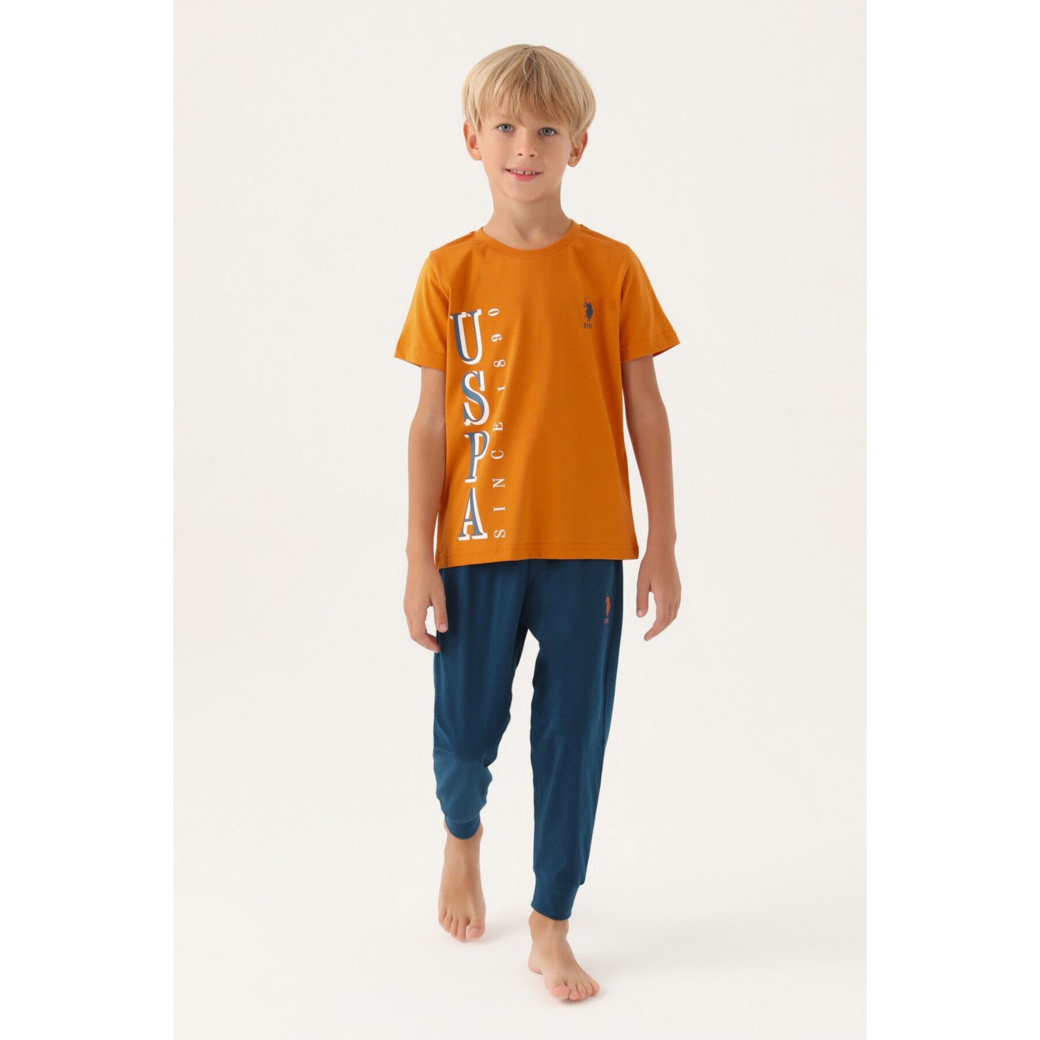 U.S. Polo Assn.  Lisanslı Graphic Lacivert Erkek Çocuk Pijama Takımı