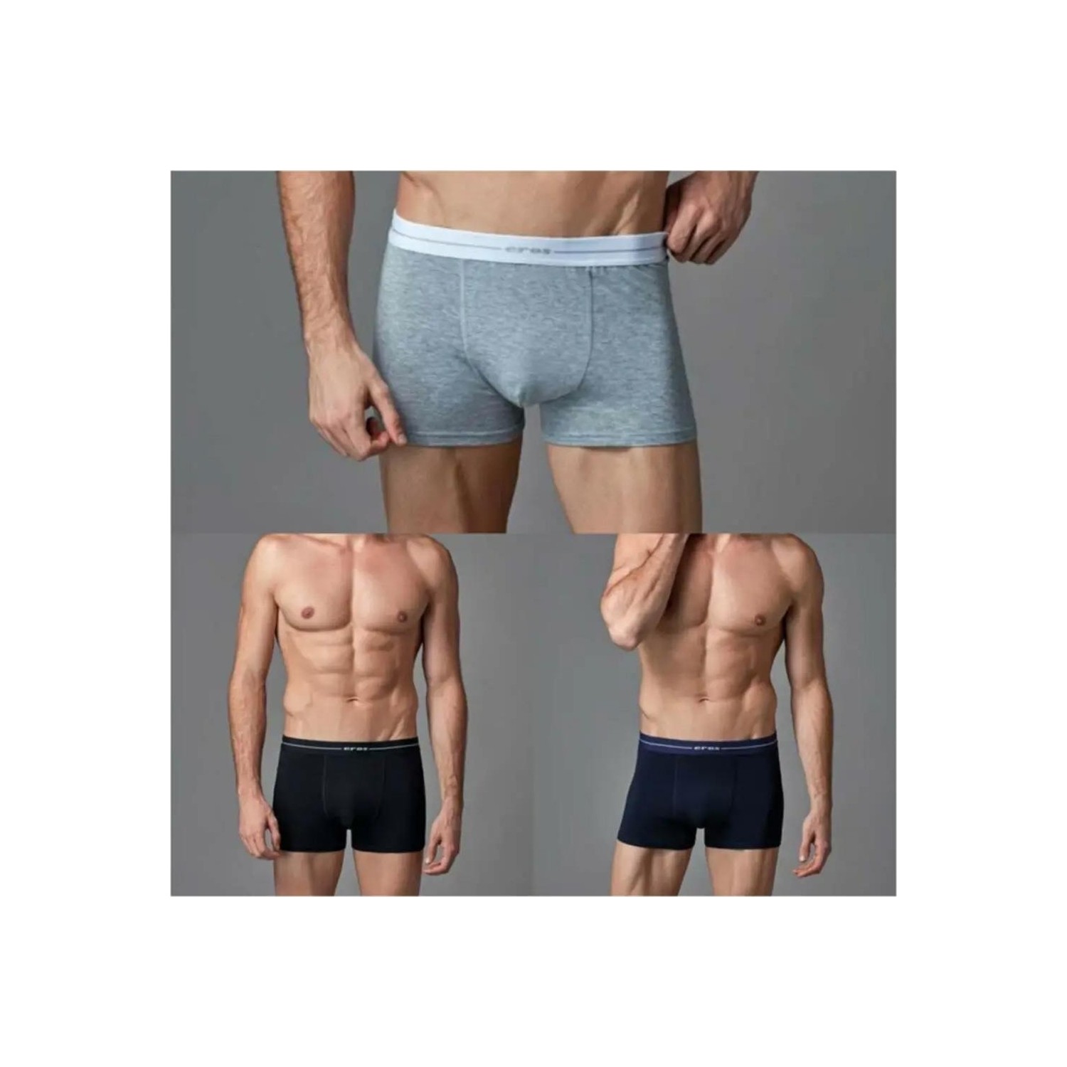 Eros Boxer Erkekler İçin Karışık Desenli Konforlu Paça Tipi %95 Pamuk %5 Elastan