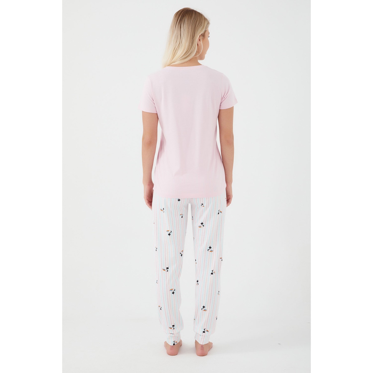 Pierre Cardin Parrot Toz Pembe Kadın Kısa Kol Pijama Takım