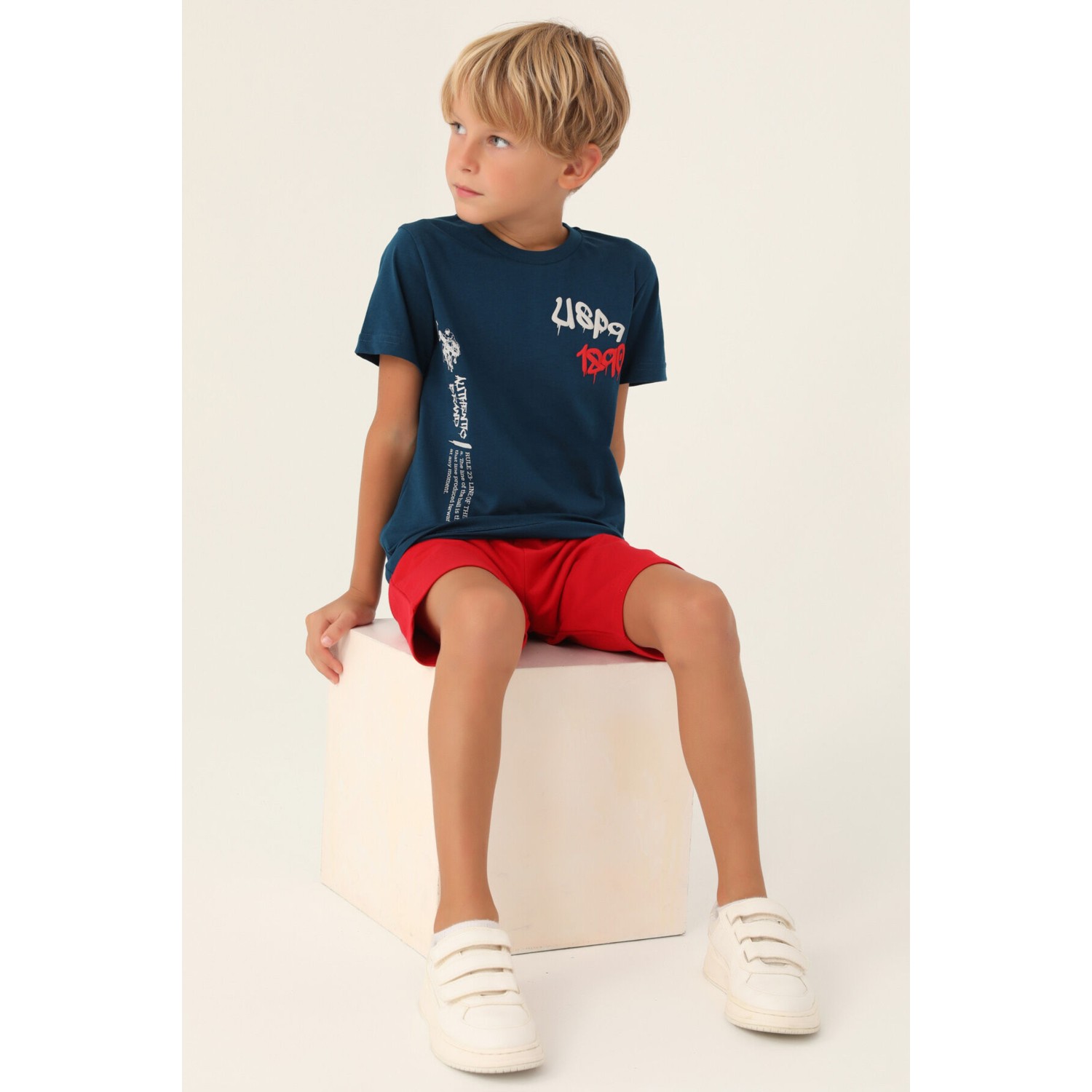 U.S. Polo Assn. Lisanslı Clothing Lacivert Erkek Çocuk Bermuda Takım
