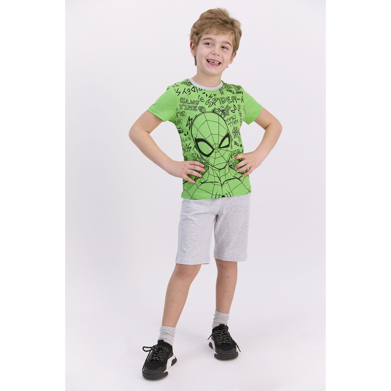 Marvel Spider-Man Lisanslı Lime Yeşili Erkek Çocuk Bermuda...