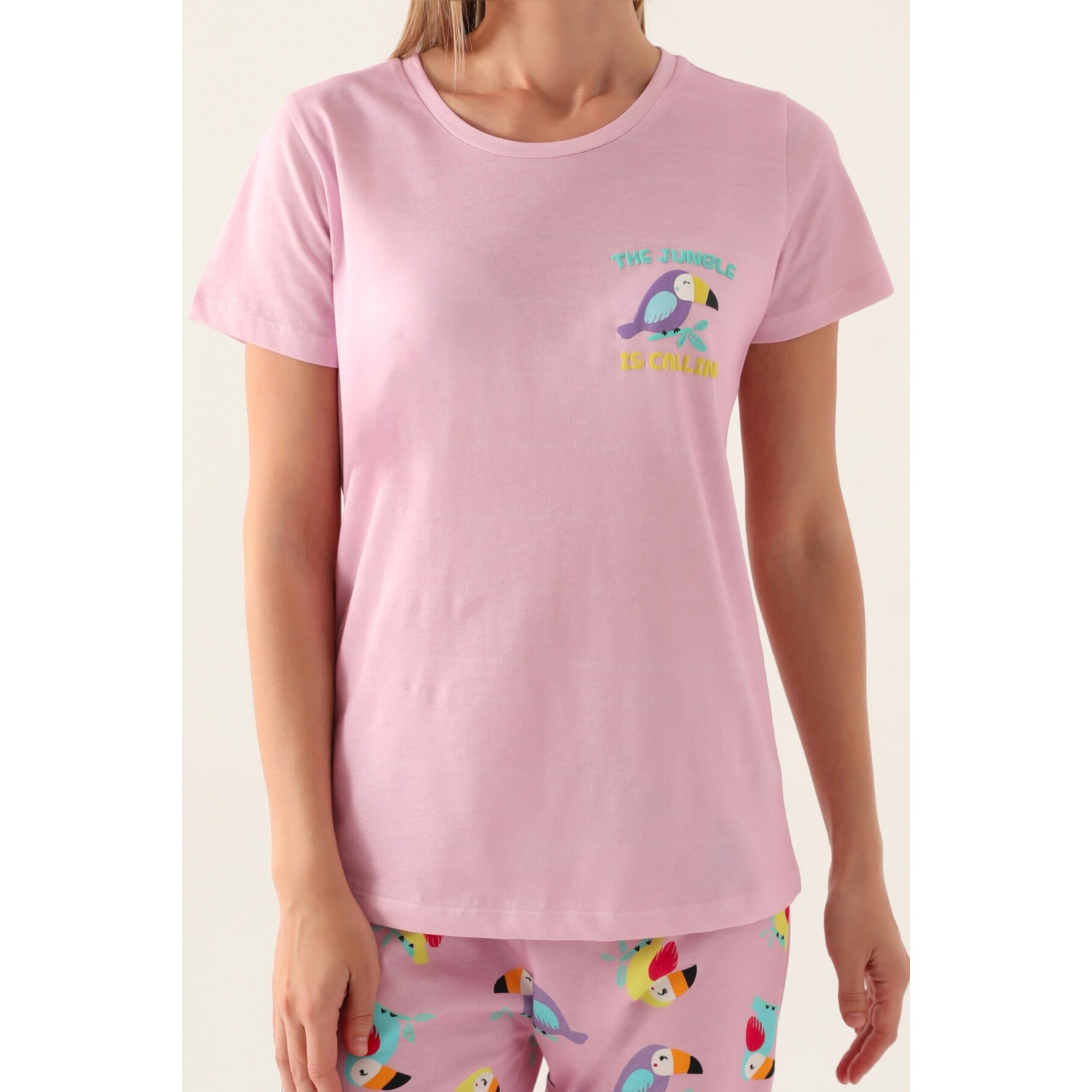 RolyPoly Callım Mor Kadın Kısa Kol Pijama Takımı
