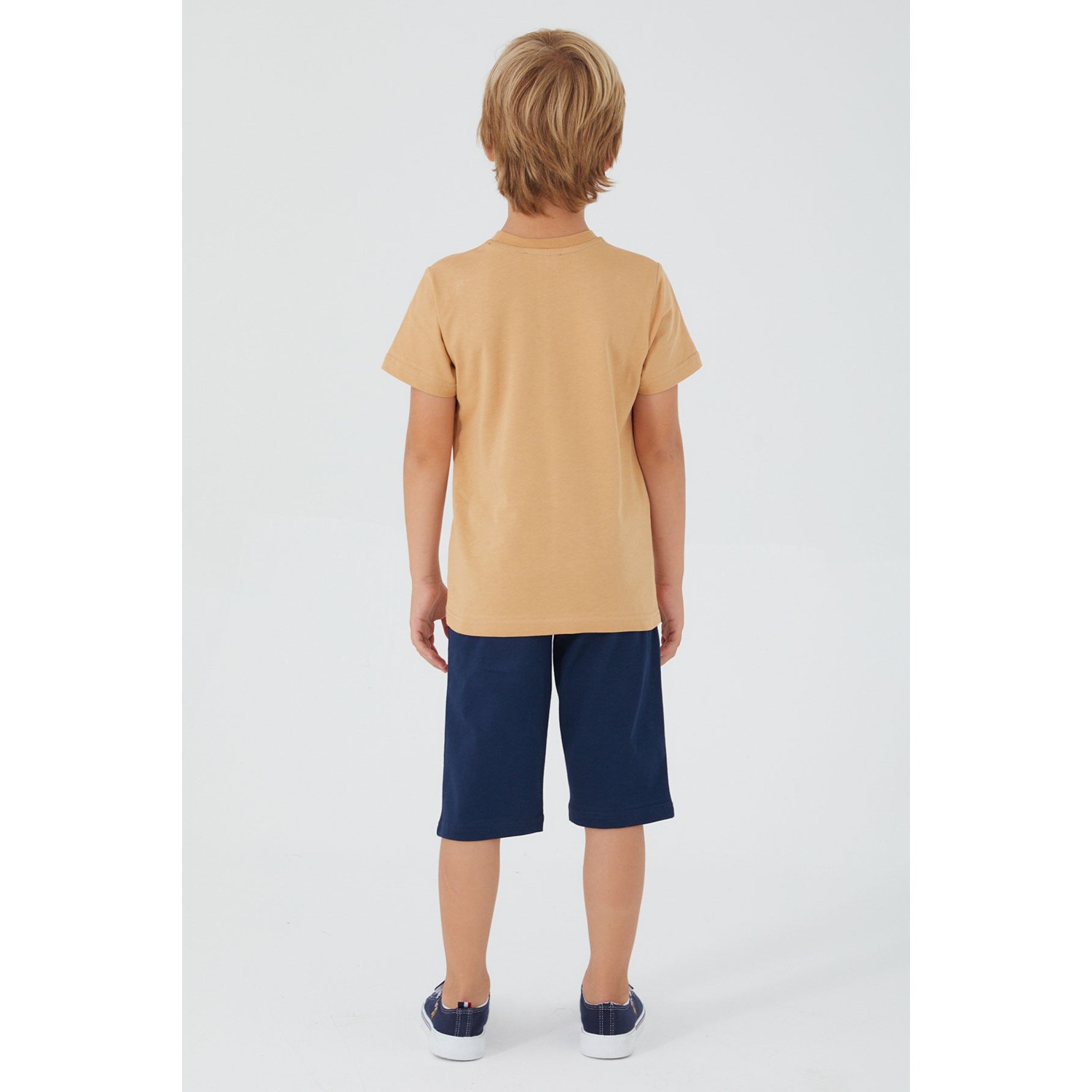 U.S. Polo Assn. Leaf Tree Kahverengi Erkek Çocuk Bermuda Takım