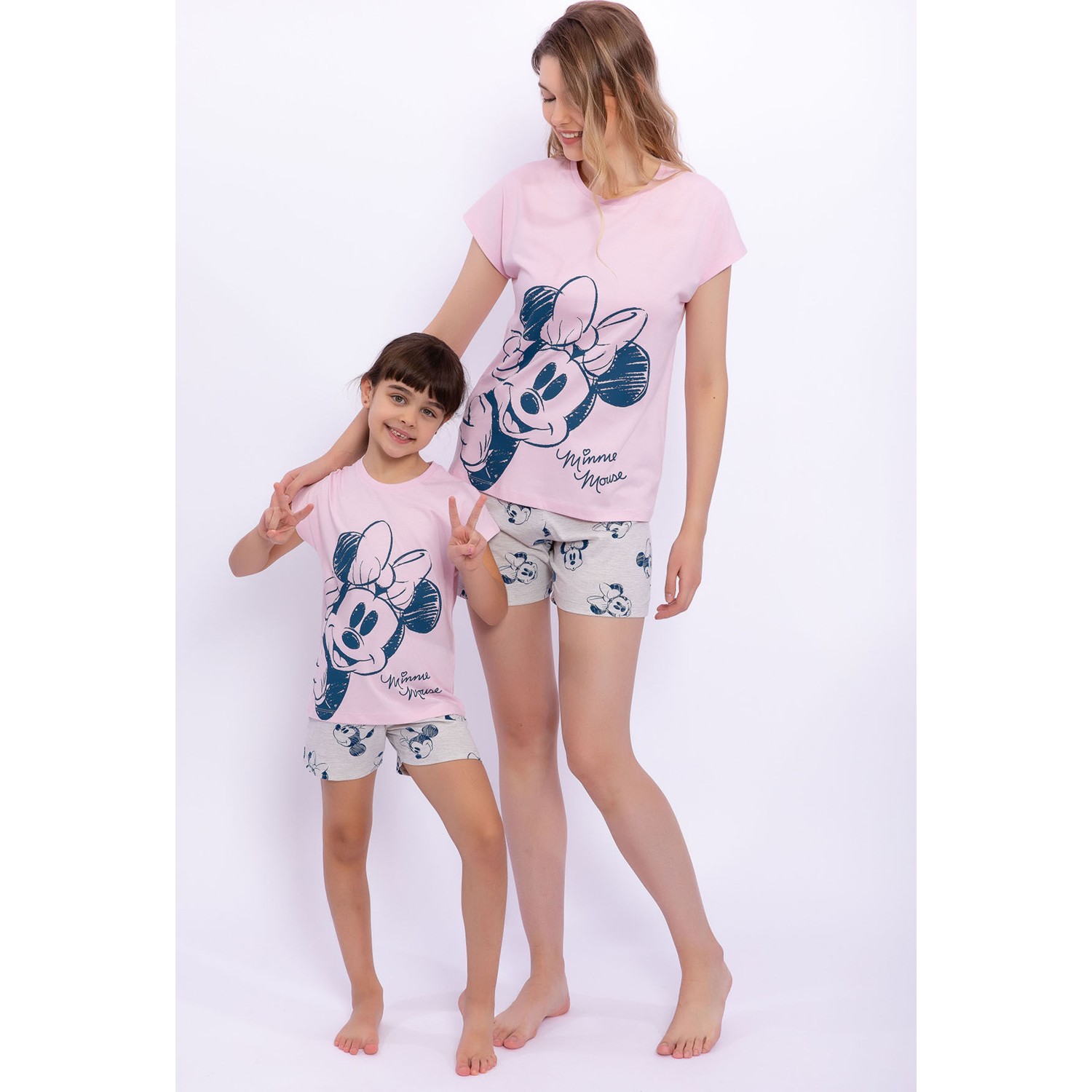 Minnie Mouse Kremmelanj Kız Çocuk Şort Takım