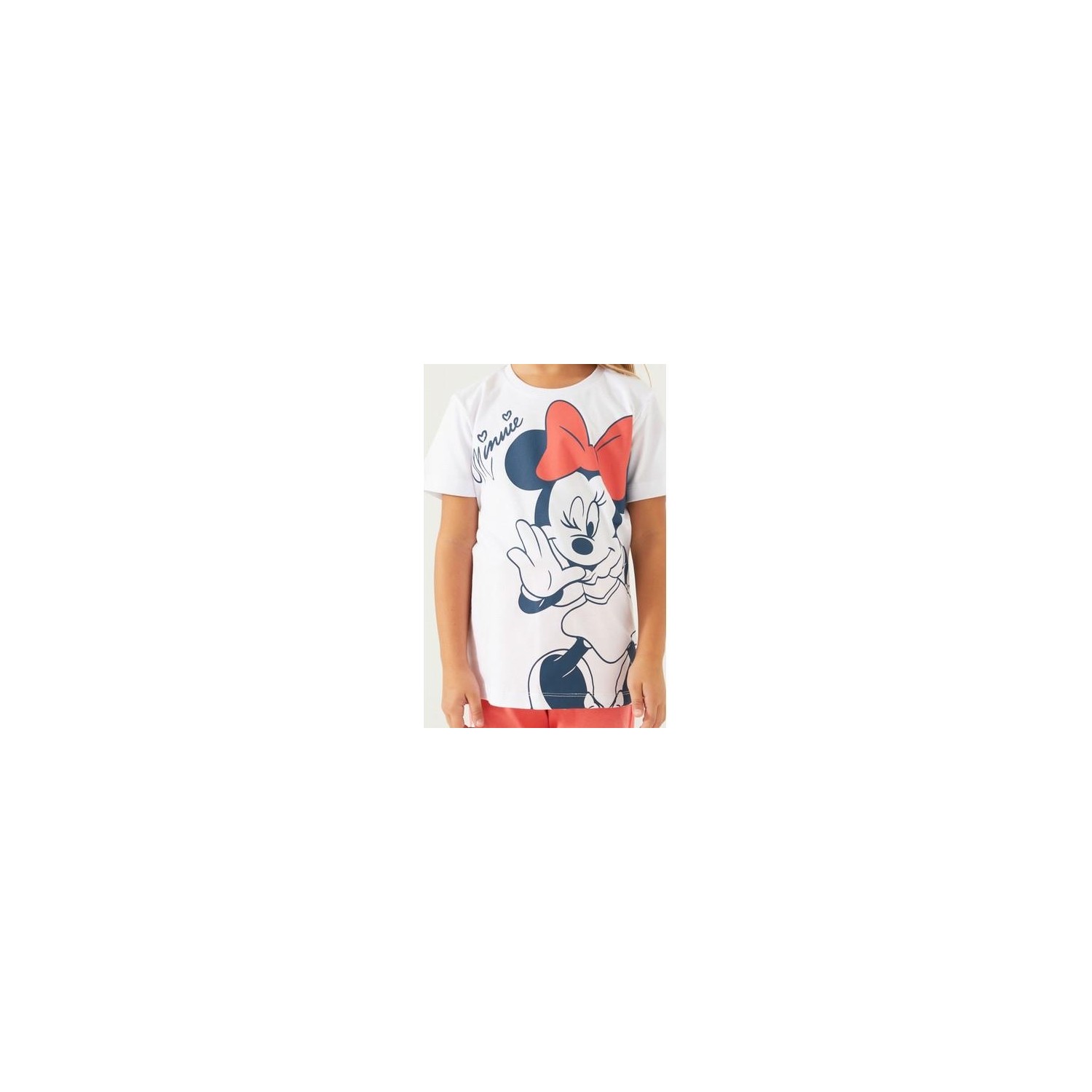Minnie Mouse D4781-3 Kız Çocuk Pijama Beyaz