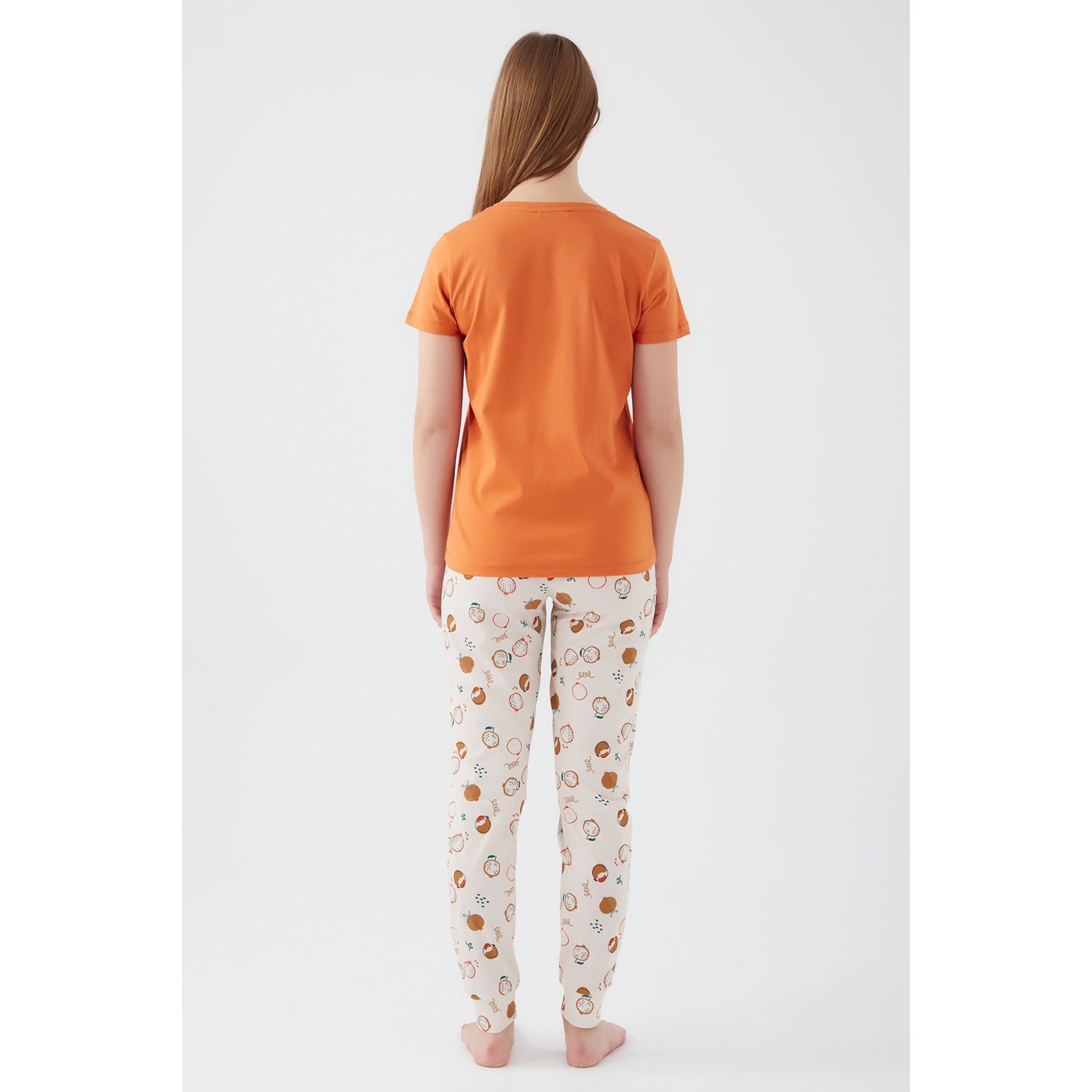 Pierre Cardin Girls Can Do Turuncu Kadın Kısa Kol Pijama Takım