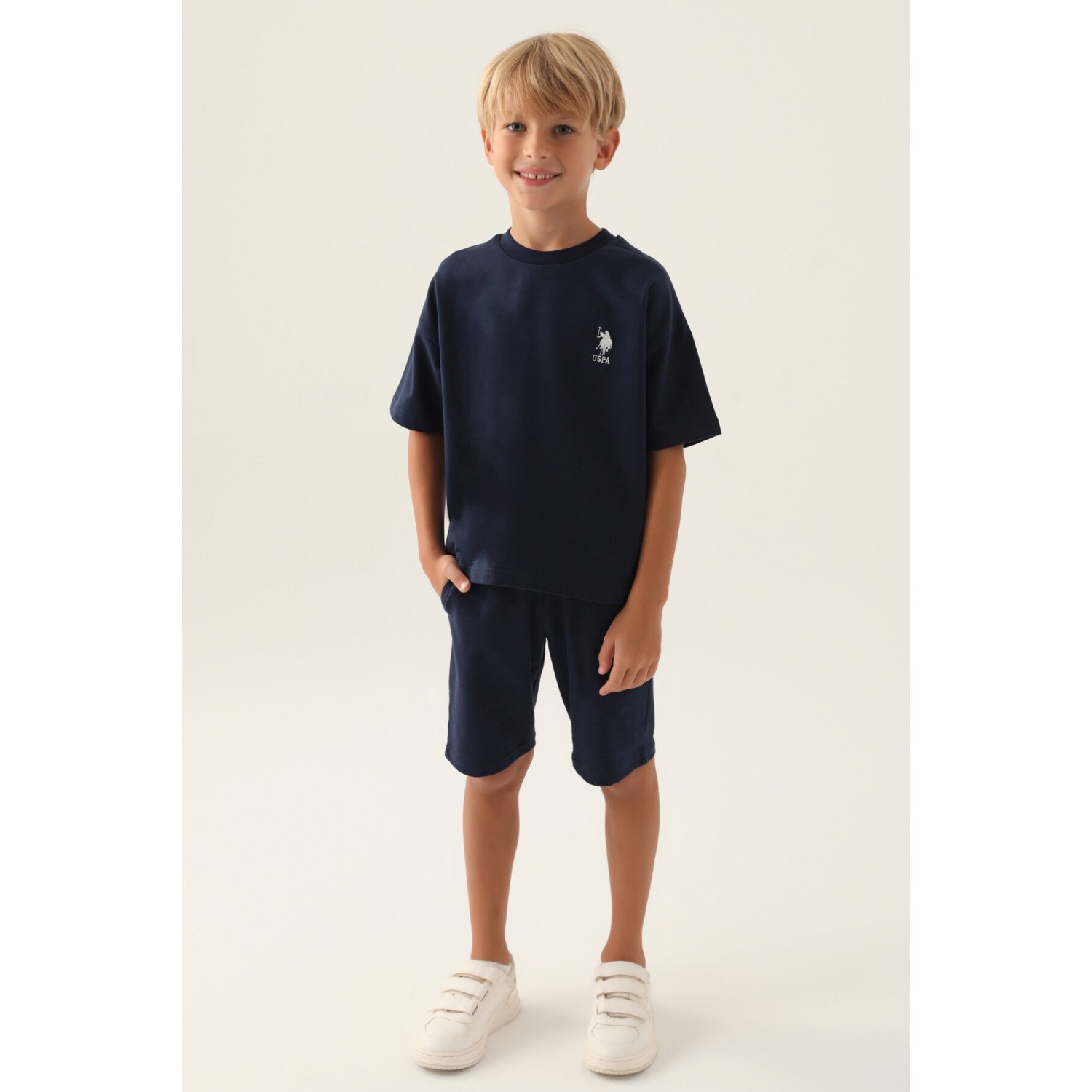 U.S. Polo Assn. Lisanslı Straight Siyah Erkek Çocuk Bermuda Takım