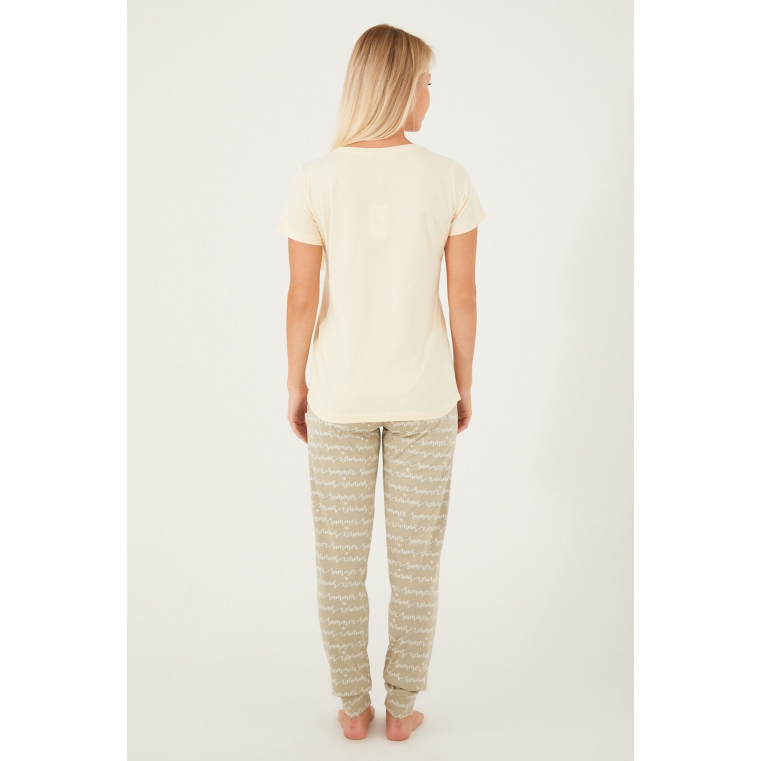 Arnetta Summer Sweet Krem Kadın Kısa Kol Pijama Takım