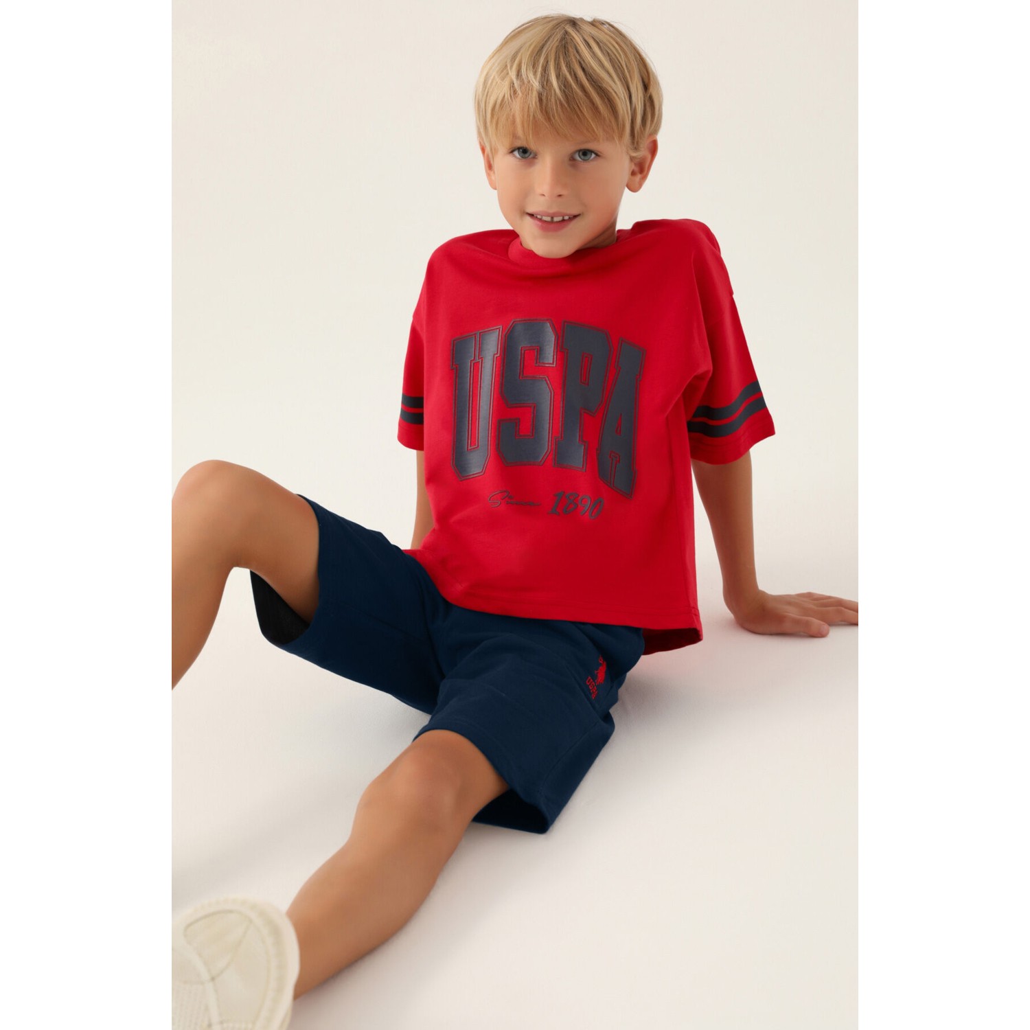 U.S. Polo Assn. Lisanslı Sim Lacivert Erkek Çocuk Bermuda Takım