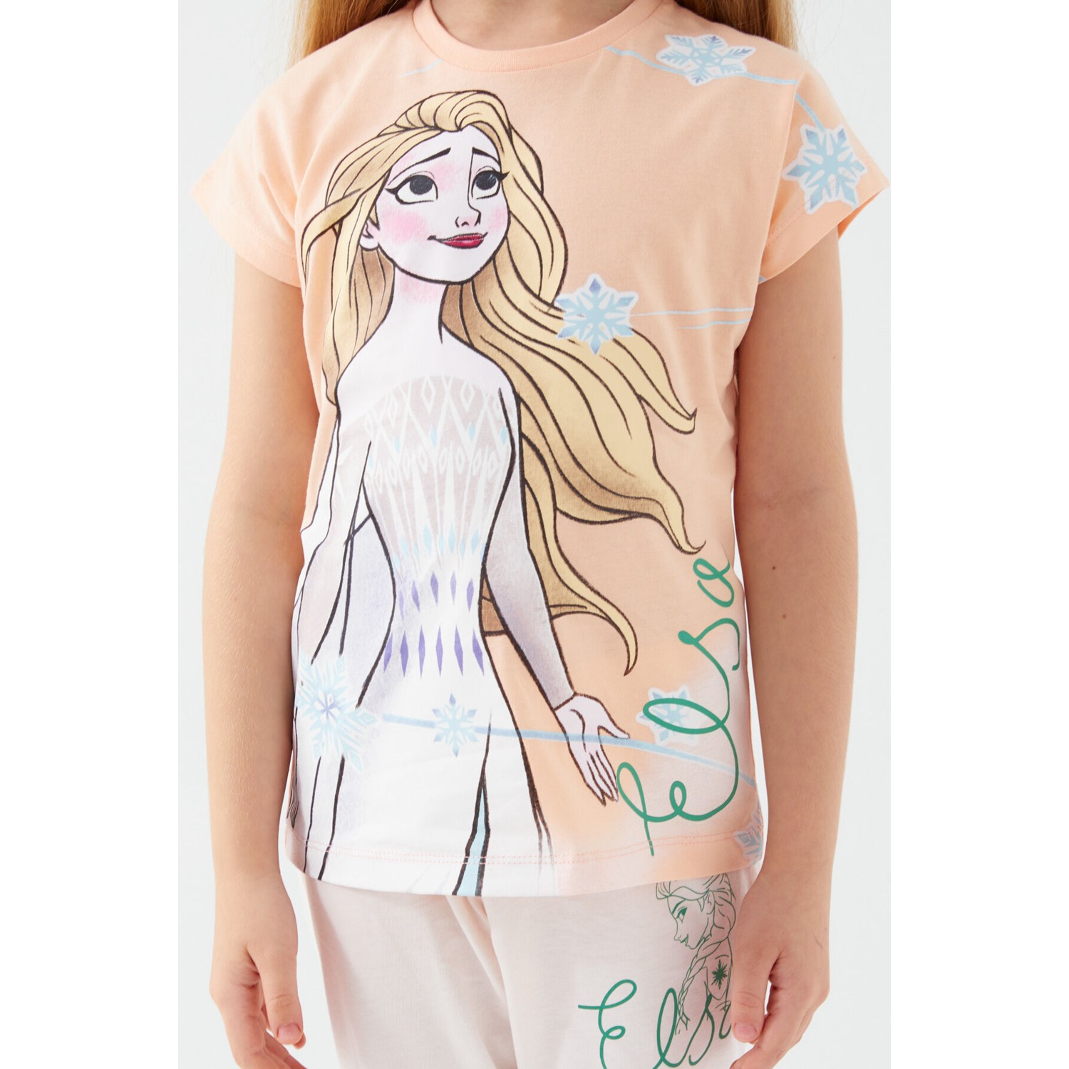 Frozen Elsa Somon Kız Çocuk Kısa Kol Pijama Takım