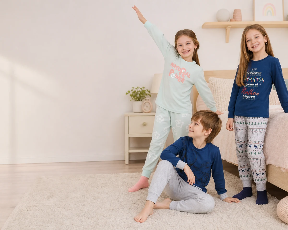 Yeni Sezon Canlı Çocuk Pijamalarında Konfor